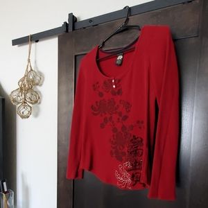 Red Lucky Brand Thermal Shirt